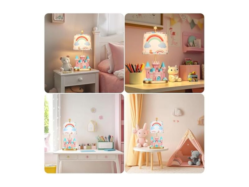 LED Princess Desk Lamp For Bedroom Nightstand Bedside Bulbs Included Pink image number 2