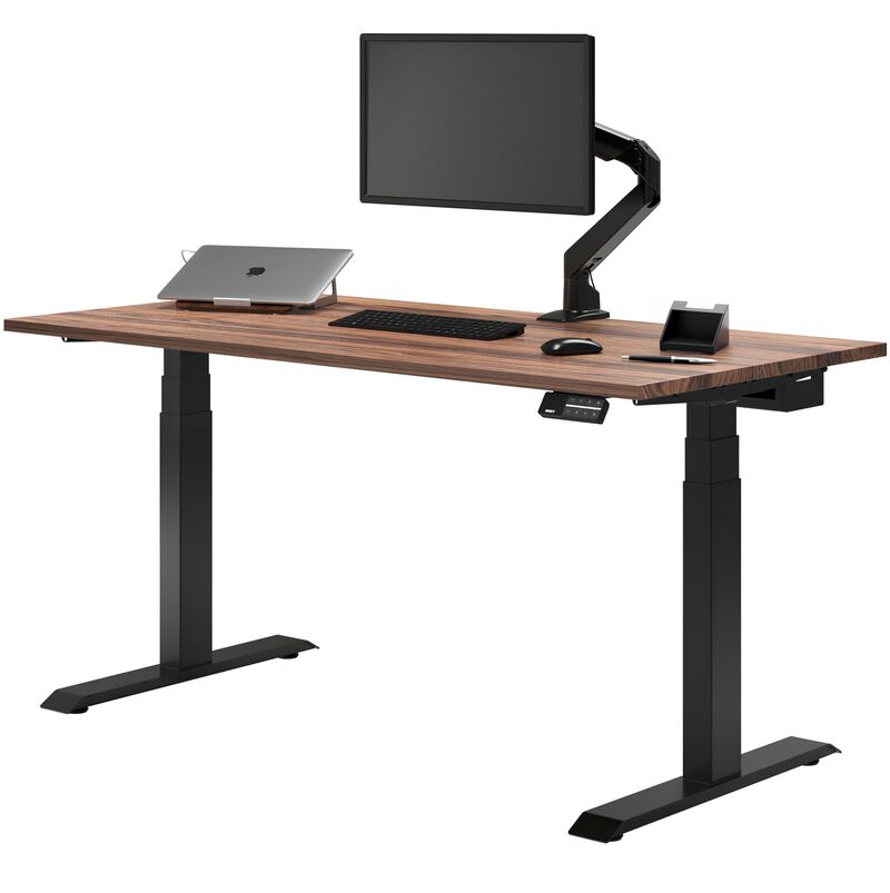 Desky Dual Hardwood Sit Stand Desk image number 0
