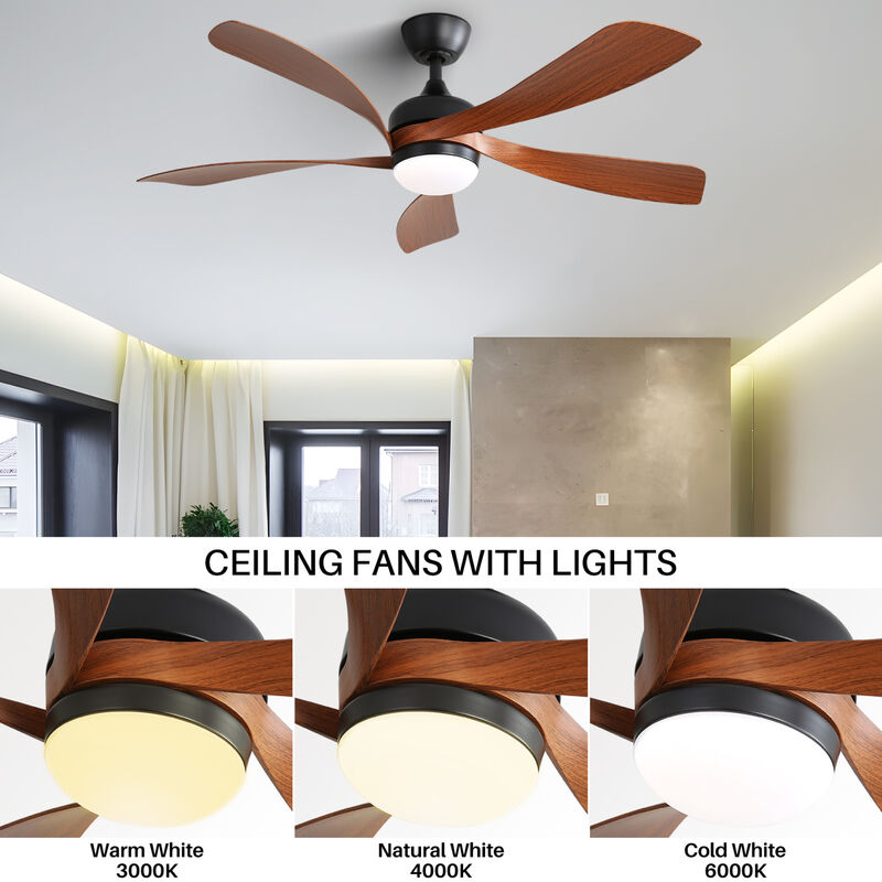 ELEMENT ACE Indoor Ceiling Fan with LED Light and Remote Control Featuring Dimmable Lighting image number 1