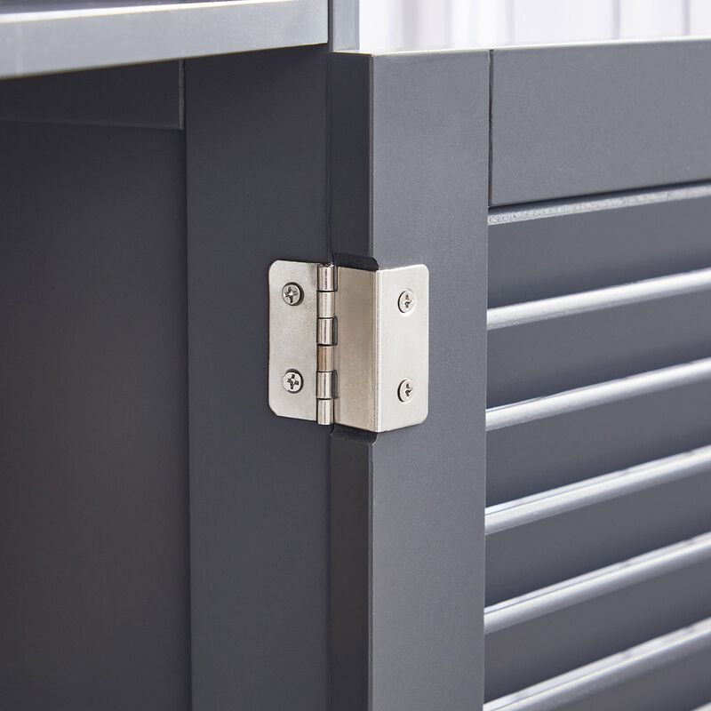 BreeBe Storage Cabinet with Shelf for Bathroom Gray