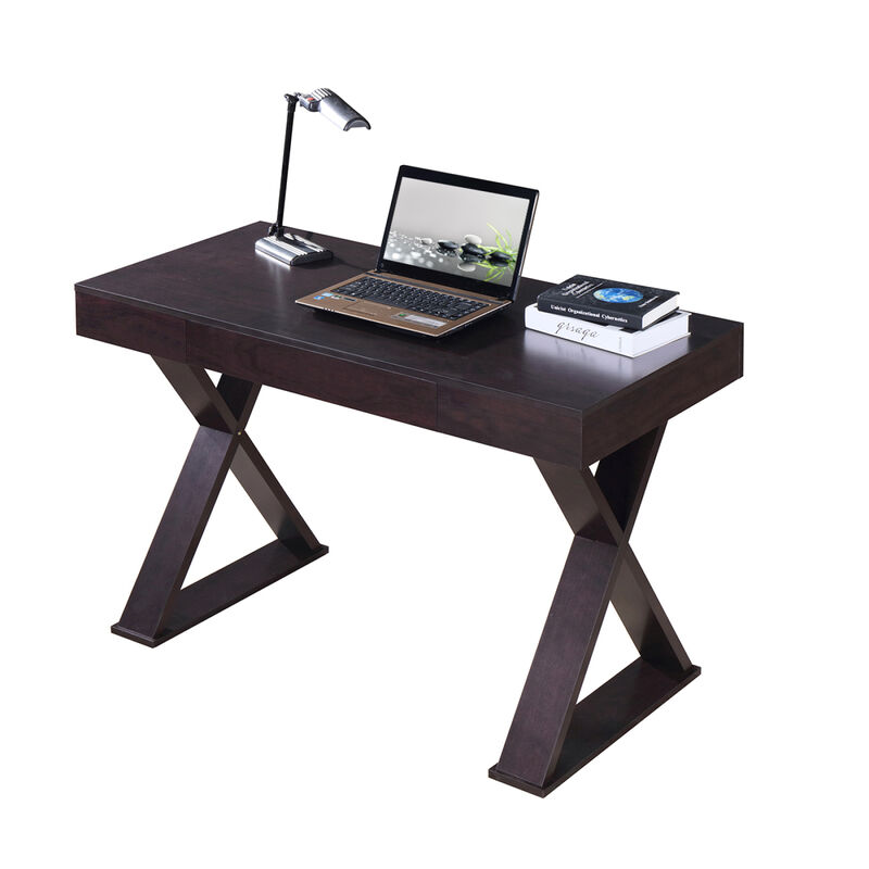 Trendy Writing Desk with Drawer, Espresso image number 5