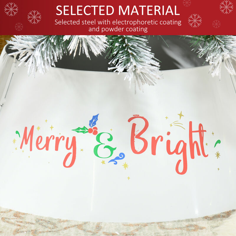 Christmas Tree Collar 26 Inch Metal Tree Ring Xmas Tree Skirt Decoration White