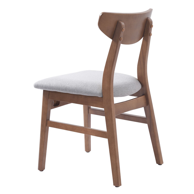 Whisen 2-Piece 19.8inch Upholstered Dining Chairs, Solid Rubber Wood Mid-Century Modern for Living Room Kitchen image number 6