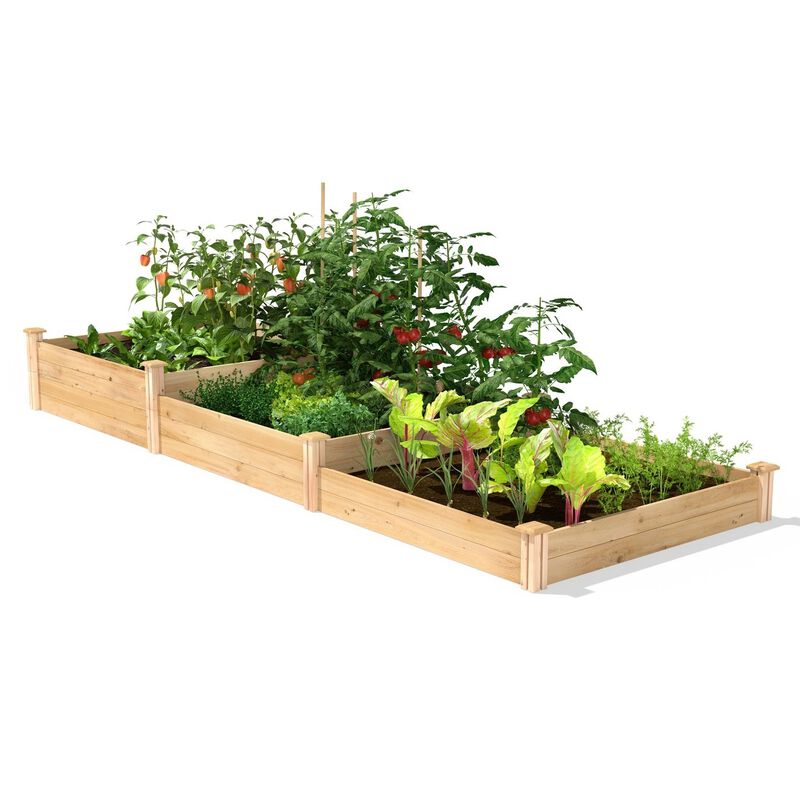 Freestanding Cedar 3-Tier Garden Bed – Elevated Wooden Planter Box for Patio & Backyard