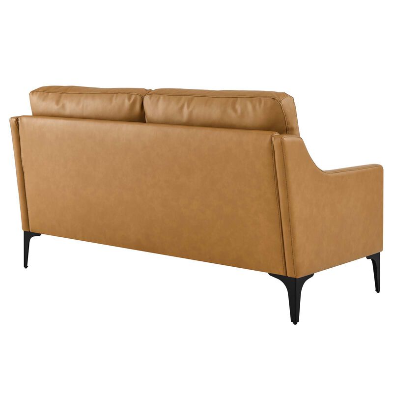 Corland Leather Loveseat Brown image number 4