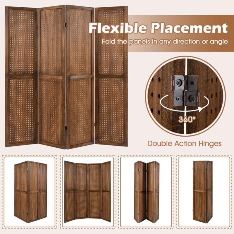 Hivvago Pegboard Display with 360&Acirc;&deg; Metal Hinges and Solid Wood Frame