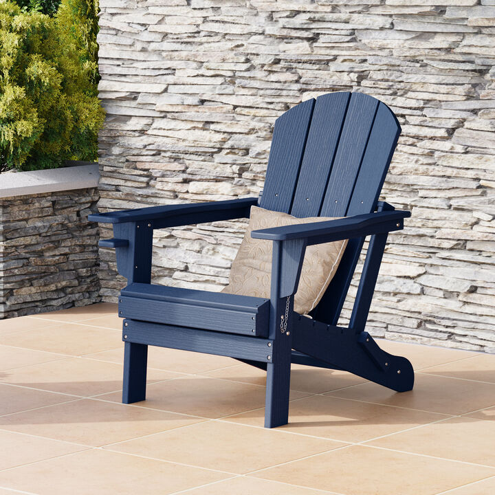 WestinTrends Outdoor Patio HDPE Resin Adirondack Chair With Cup Holder and Phone Holder