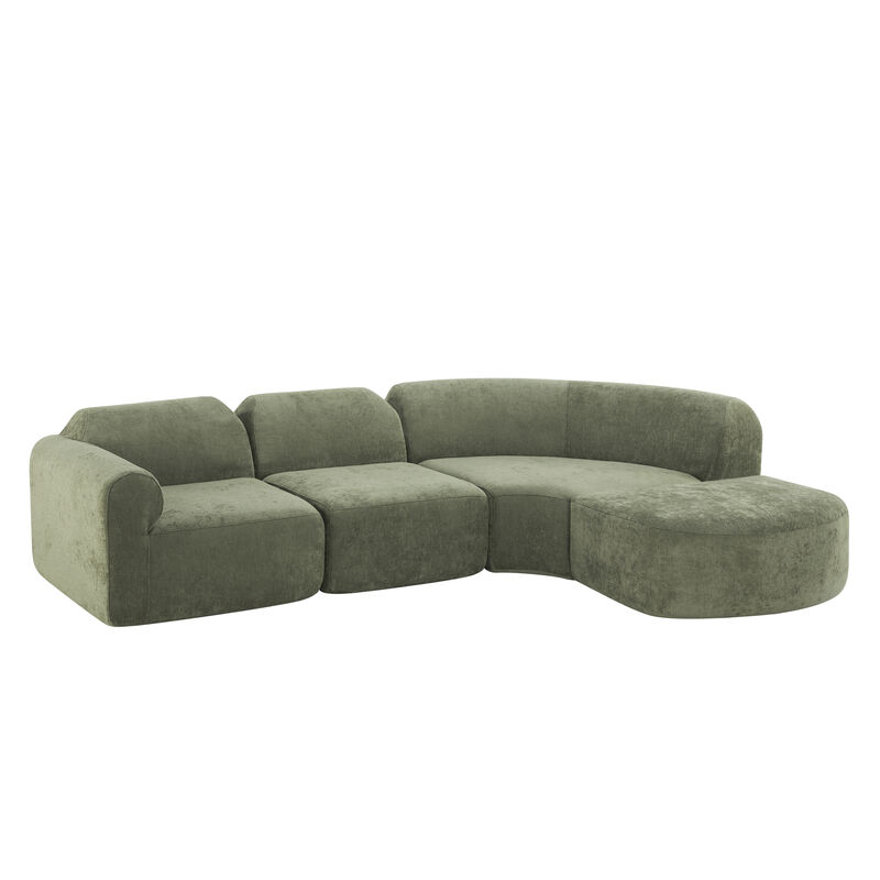 Zorvfu 111" Modern Compressed  Curved Sectional image number 6