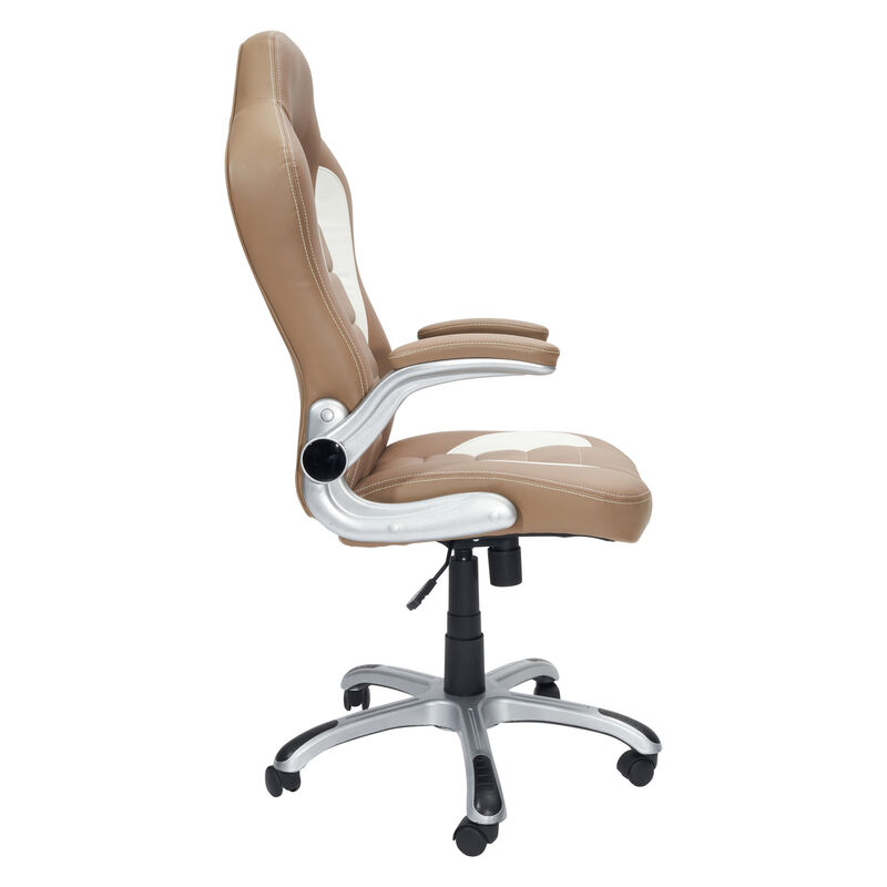 Streamdale High Back Executive Sport Race Office Chair With Flip-Up Arms, Camel image number 6