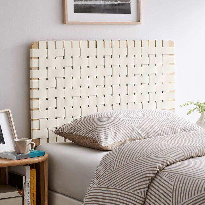 Sparta Weave Vegan Leather Twin Headboard