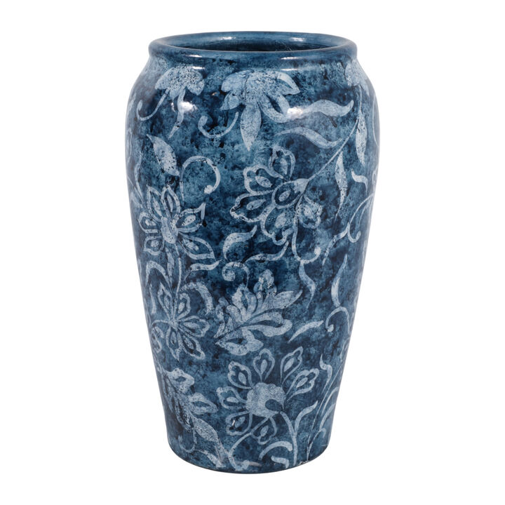 Distressed Floral Vase