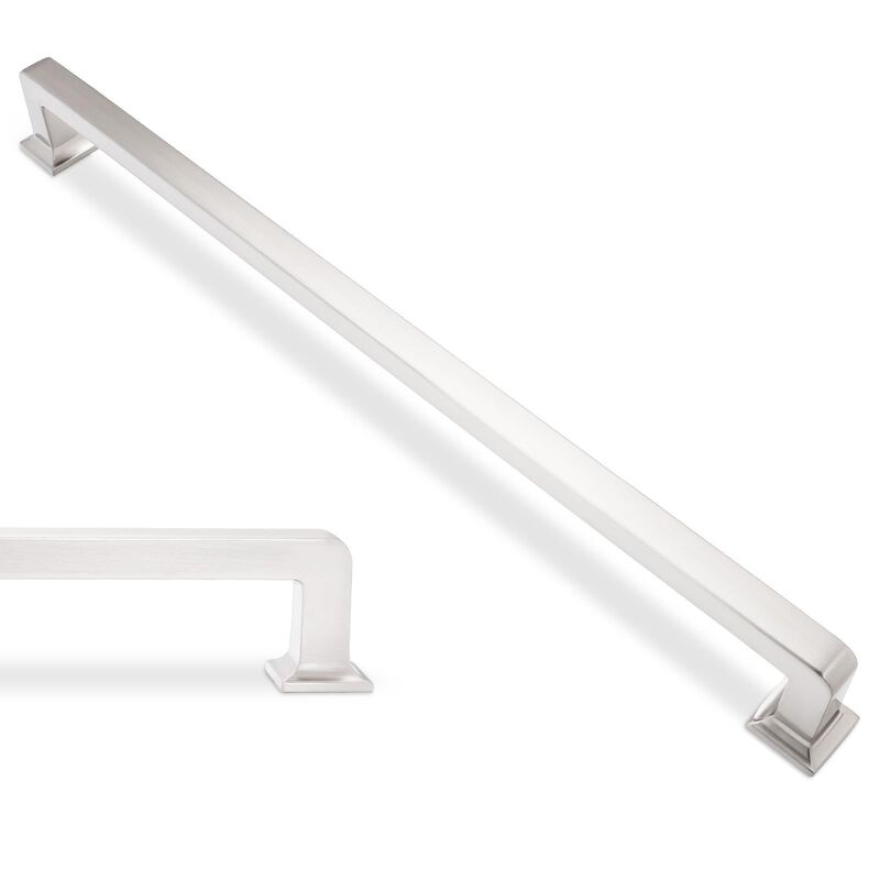 BUKOBYHE 6 Pack 10 Inch Kitchen Cabinet Handles Brushed Satin Nickel Cabinet Pulls Silvery Drawer Pulls Zinc Alloy Kitchen Hardw