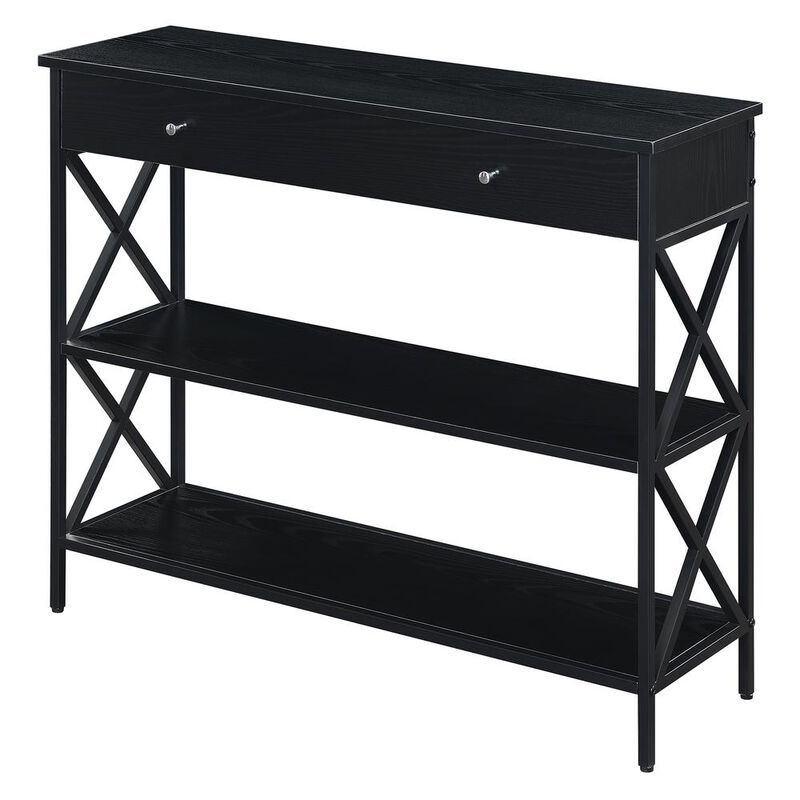 Convenience Concepts Tucson 1 Drawer Console Table, Black/Black