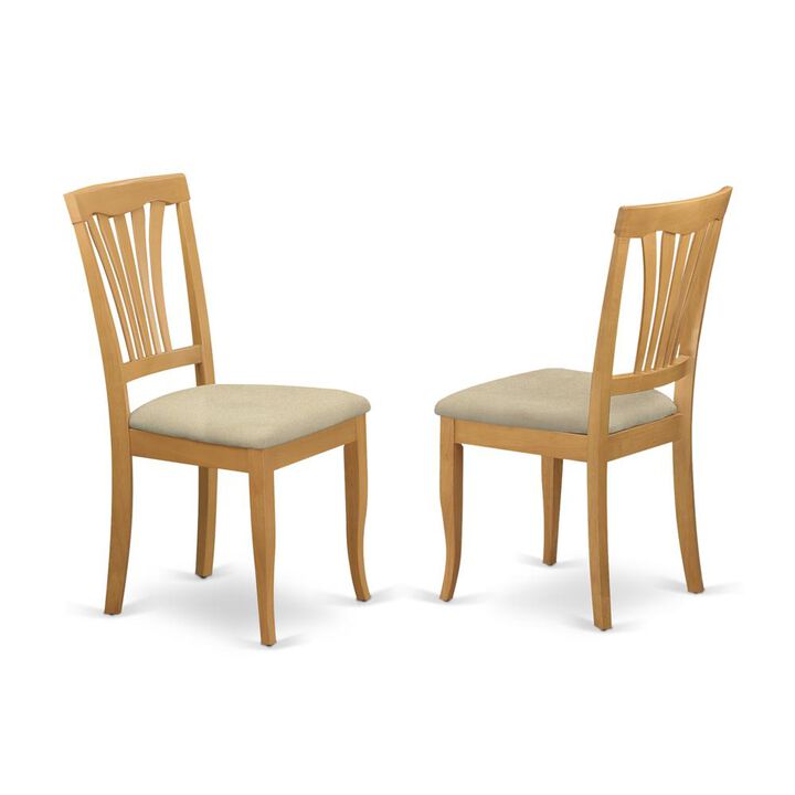 East West Furniture AVC-OAK-C Avon Chair With Cushion Seat - Oak Finish