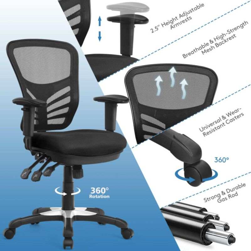 Hivvago Ergonomic Mesh Office Chair with Adjustable Back Height and Armrests