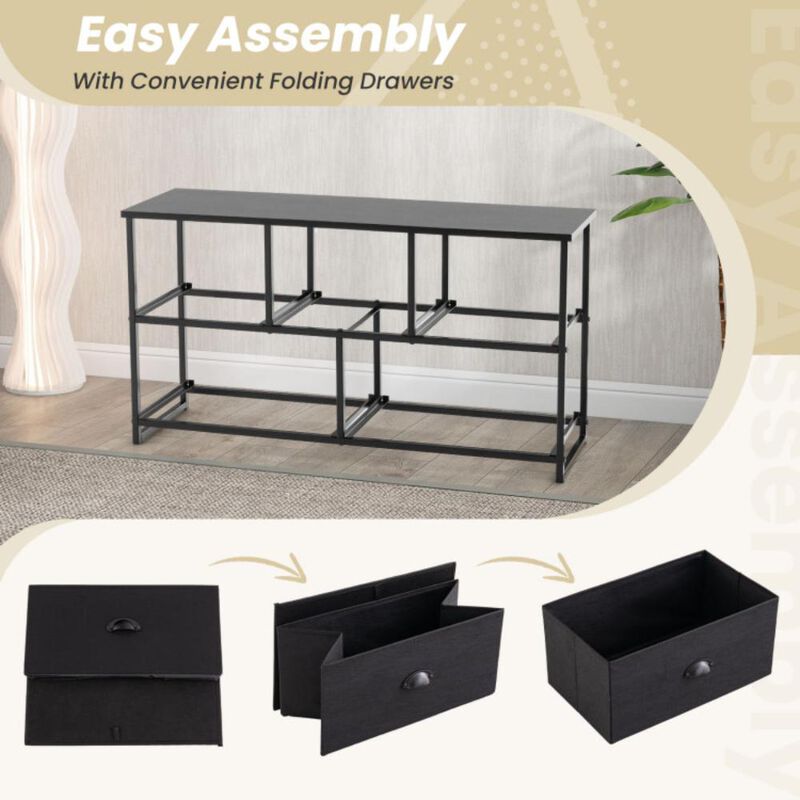 Hivvago Dresser Storage Tower with 5 Foldable Cloth Storage Cubes