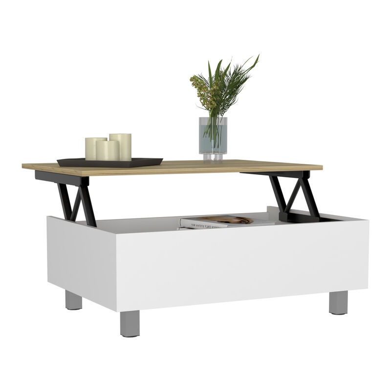 Lift Top Coffee Table Annapolis, Living Room, White / Light Oak