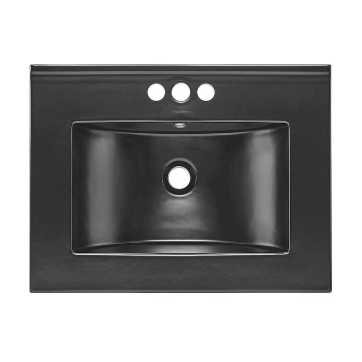 24" 3-Hole Centerset Vanity Sink Top in Glossy White