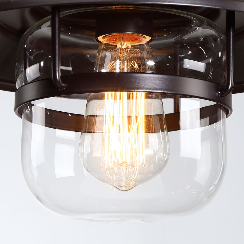 11 in. Farmhouse Oil-Rubbed Bronze 1-Light Outdoor Wall Lantern with Clear Glass image number 9