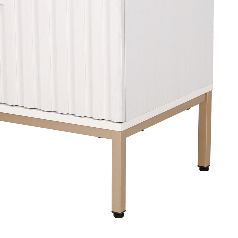 Rowan 24 in. W x 18 in. D x 33 in. H Geometric Modern Transitional 2-Shelf Bath Vanity Cabinet Only (Sink Basin Not Included)