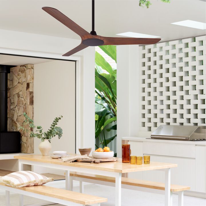 Lucci Air Abyss 56" Outdoor Ceiling Fan with Remote, IP66 Wet Rated Ceiling Fan with Remote Control, Energy Efficient DC Motor
