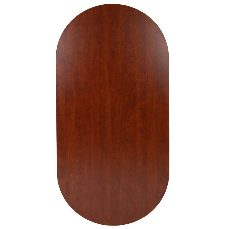 Flash Furniture 6 Foot (72 inch) Oval Conference Table in Rustic Gray image number 9