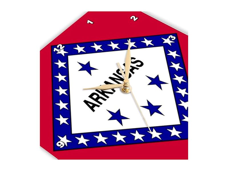 Flag State Arkansas Wall Clock 10 Inch Home Decor image number 3