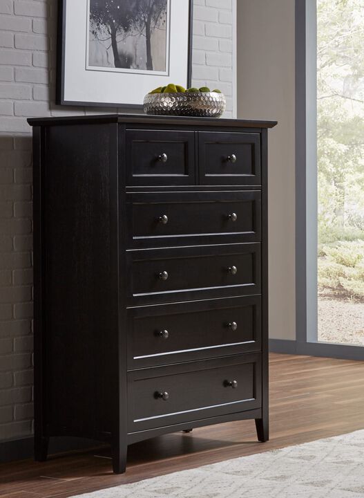 Paragon Five Drawer Chest in Black