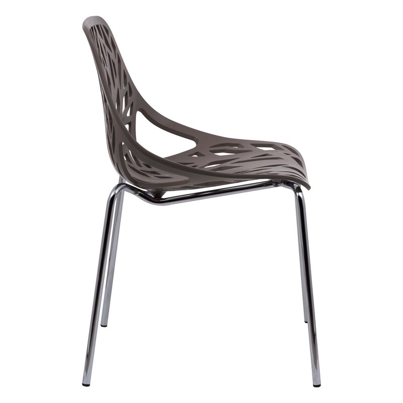 LeisureMod Modern Asbury Dining Chair w/ Chromed Legs