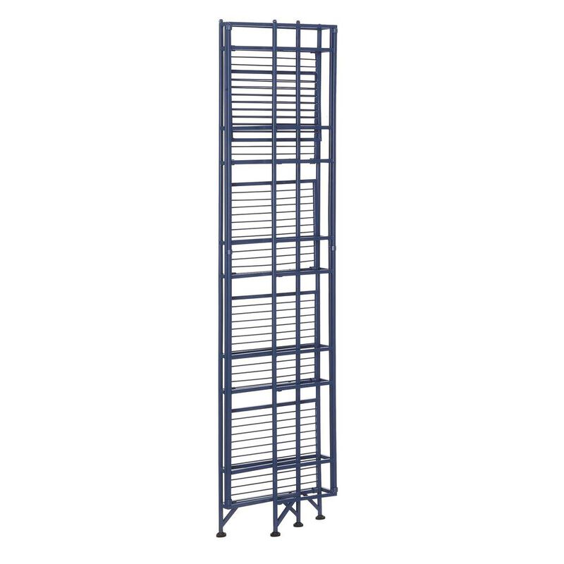 Convenience Concepts Xtra Storage 5 Tier Folding Metal Shelf Cobalt Blue