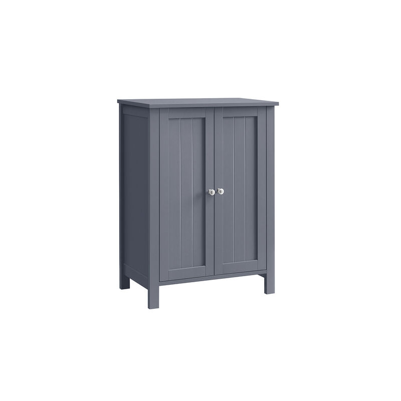 Bathroom Floor Storage Cabinet with Double Door Adjustable Shelf