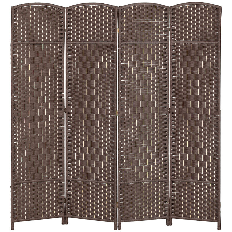 Hivvago 6' Tall Freestanding Wood Privacy Screen with 4 Panels image number 0
