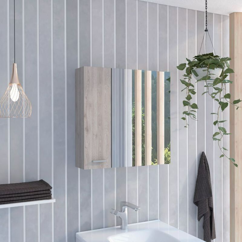 Medicine Cabinet Prague, Bathroom, Light Gray