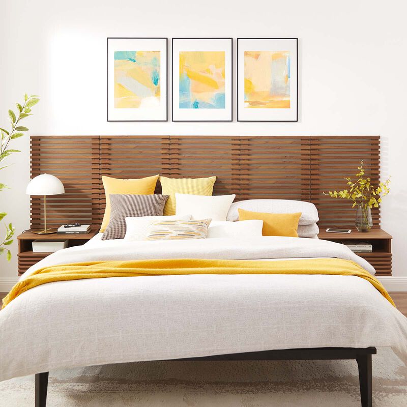 Modway - Render Wall Mount Queen Headboard and Modern Nightstands image number 1
