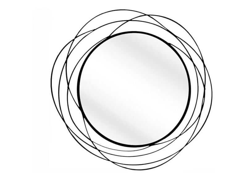 20" Black Round Wall Mirror &ndash; Modern Metal Frame Decor