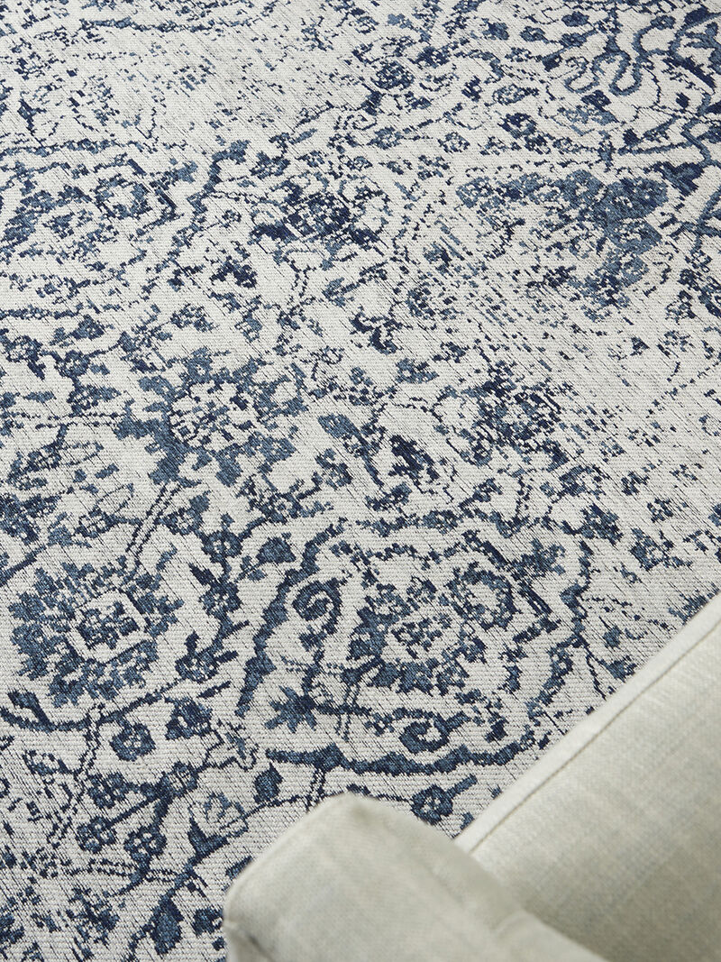 Damask DAS06 Ivory/Navy 6' x Round Rug