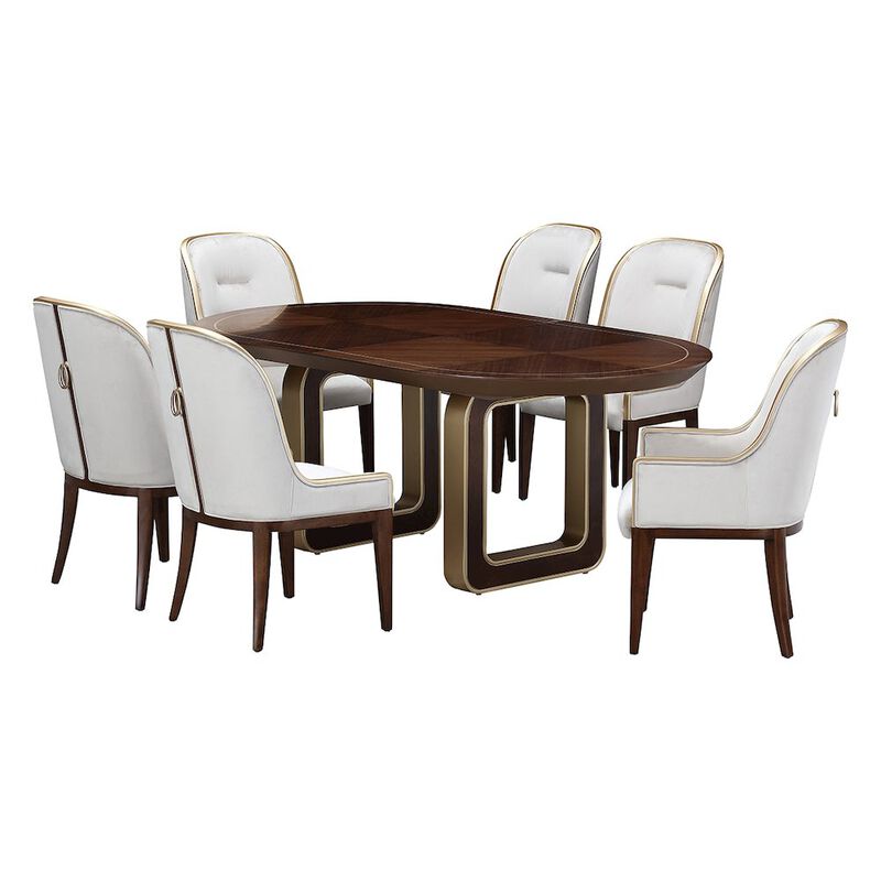 Michael Amini Houston Oval Dining Table - Walnut