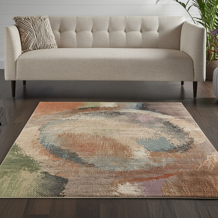 HomeRoots Abstract Distressed Area Rug