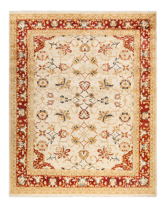 Eclectic, One-of-a-Kind Hand-Knotted Area Rug  - Ivory,  8' 0" x 10' 0"
