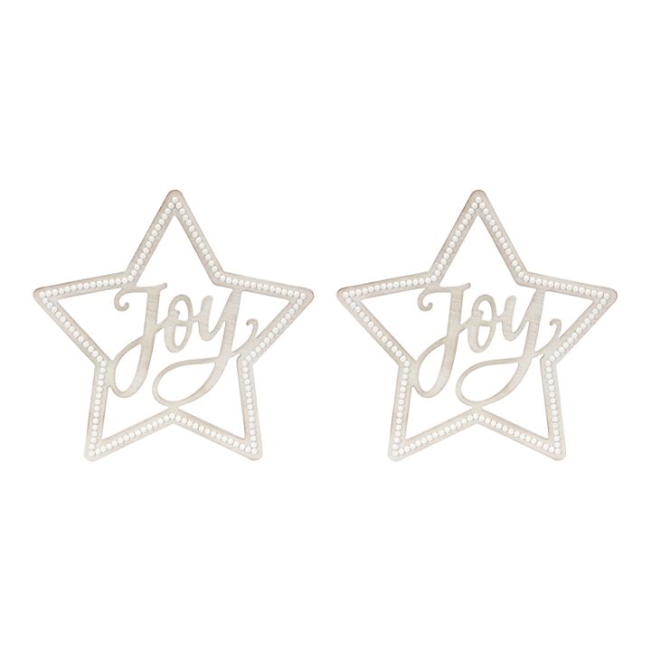 Joy Star MDF Figurines Set of 2 for Christmas Accent Decor