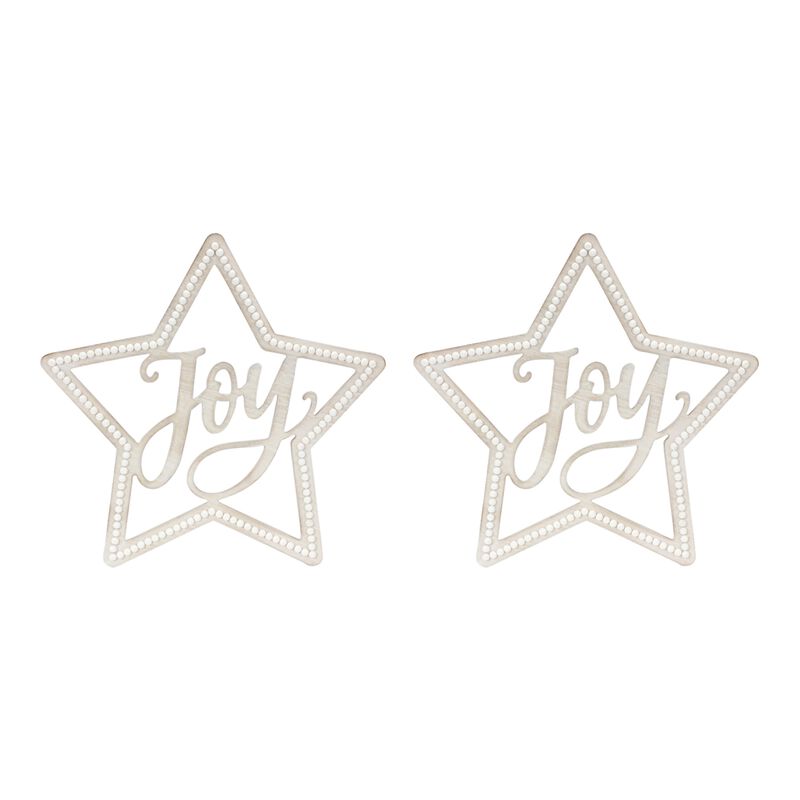 Joy Star MDF Figurines Set of 2 for Christmas Accent Decor