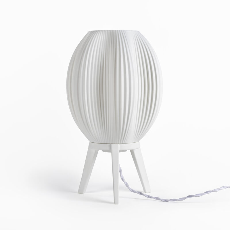 Wavy Modern Contemporary Plant-Based PLA 3D Printed Dimmable LED Table Lamp
