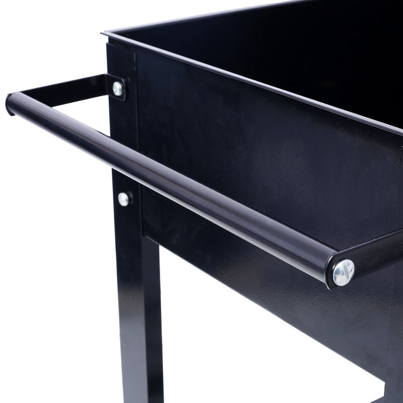 Streamdale Elevated Metal Planter Mobile, Ergonomic, Black image number 6