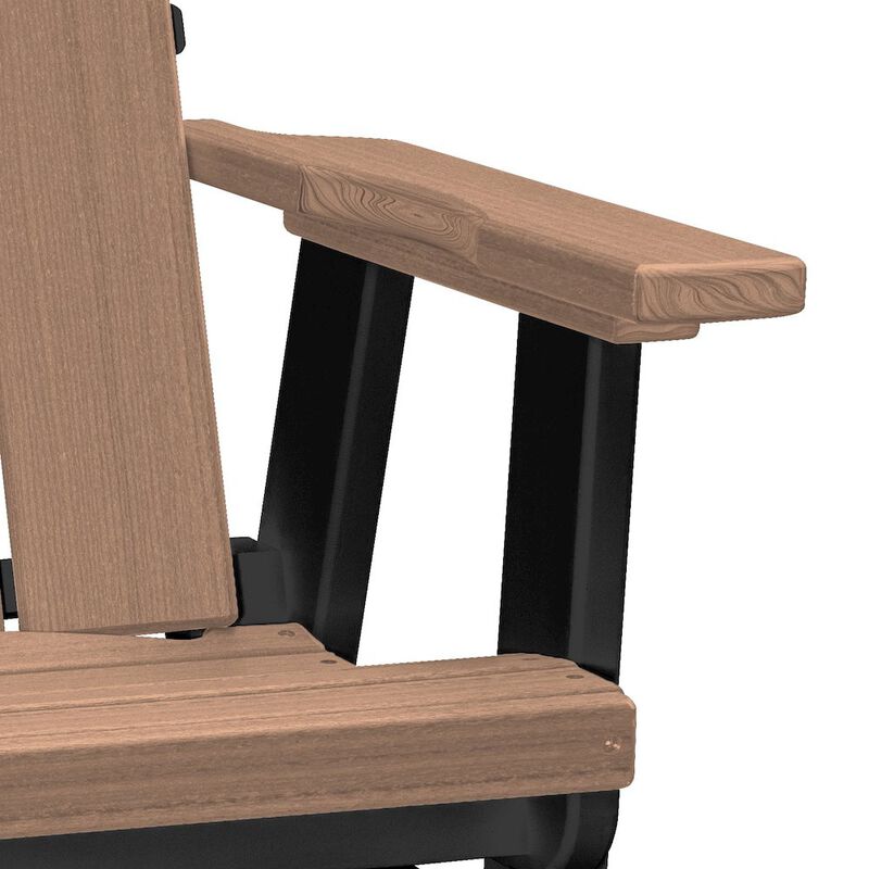 American Furniture Classics Brandon Swivel Glider in Cedar on a Black Base