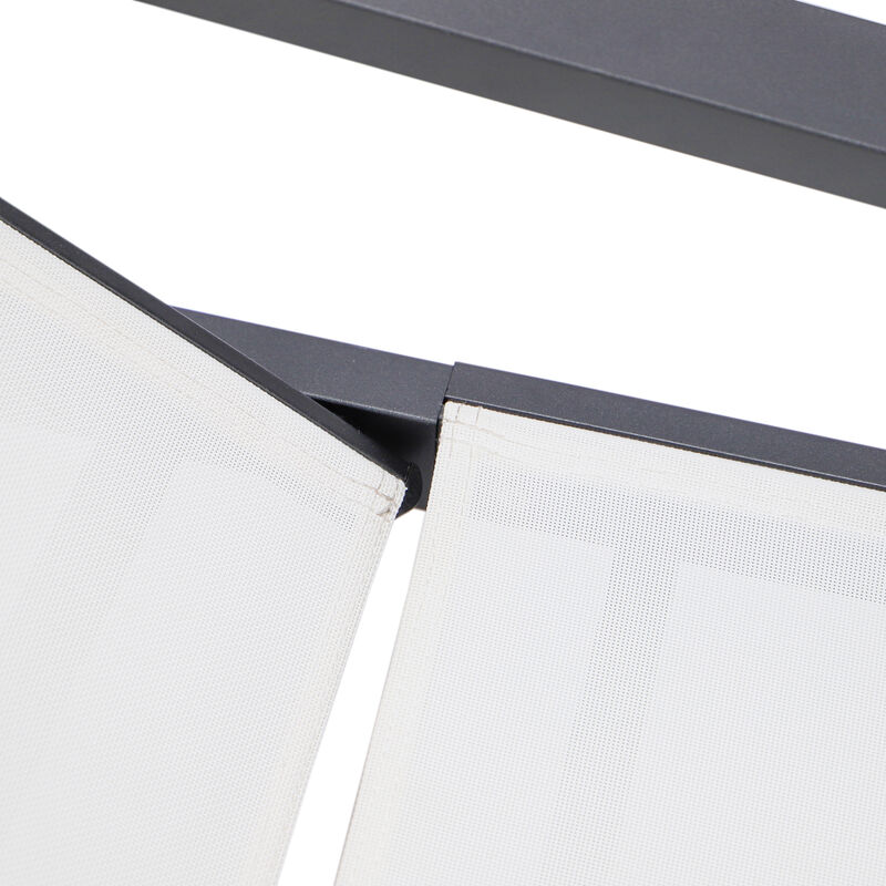 LeisureMod Marlin Poolside Outdoor Patio Lawn and Garden Modern Powder Coated Aluminum Frame Suntan Sling Chaise Lounge Chair with Armrests, Set of 2