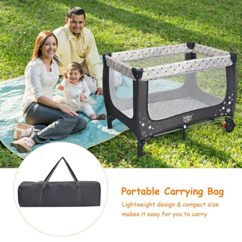 Hivvago Portable Baby Playpen with Mattress Foldable Design
