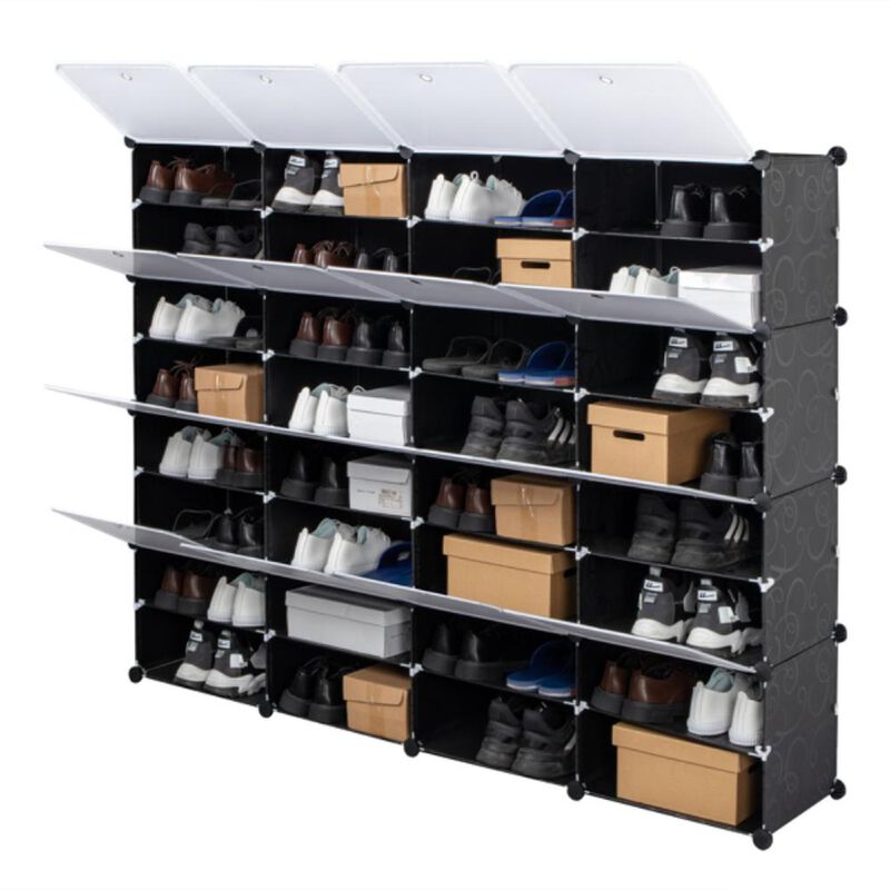 8-Tier Portable Shoe Rack 64-Pair Storage Organizer with 32 Grids for Shoes, Boots & Heels image number 2