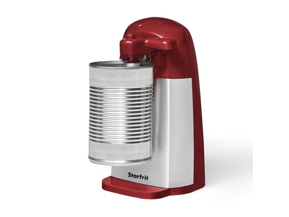 Starfrit - Electric Can Opener with Bottle Opener and Knife Sharpener, Red
