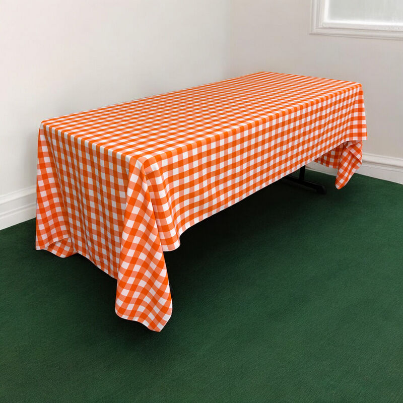 Checkered Polyester Rectangular Tablecloth 60x120 Inch for Large Dining Tables image number 1