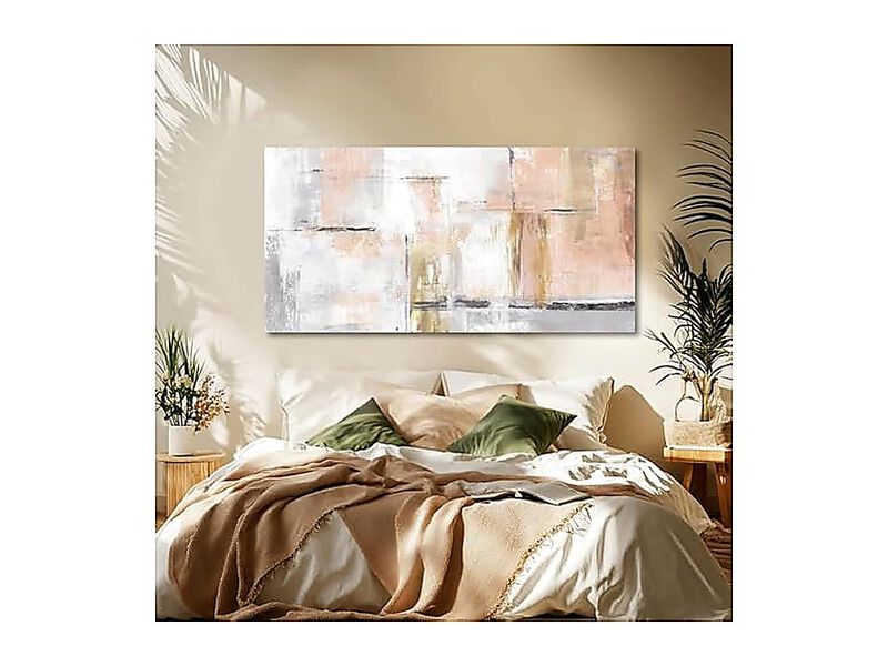 Gold Abstract Wall Art Decor Minimalist Oil 24 X 48 Inch Canvas Living Room Hang image number 2